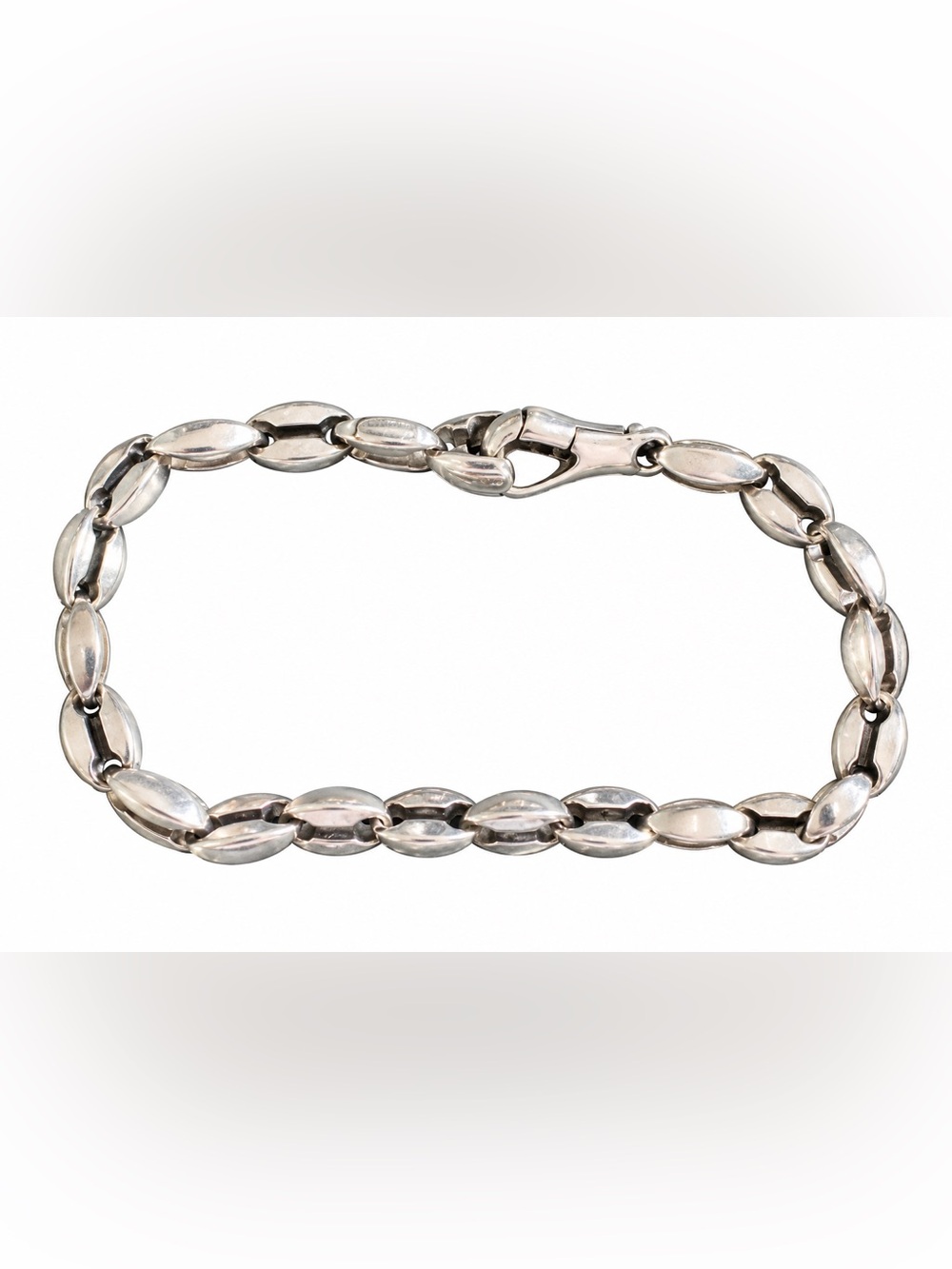 Vintage Silver Tone Sculptural Link Bracelet